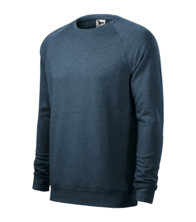 MALFINI MERGER Men's sweatshirt in dark denim melange - promotional clothing printed with your company logo