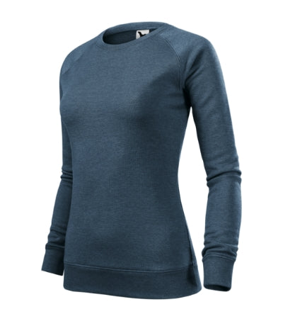 MALFINI MERGER Women's sweatshirt in dark denim melange - promotional clothing printed with your company logo