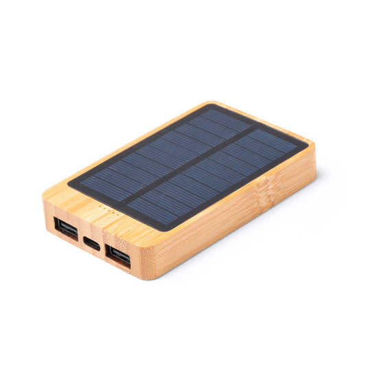Stamina BERKEL Bamboo power bank 5000 mAh in beige - promotional merchandise printed with your company logo