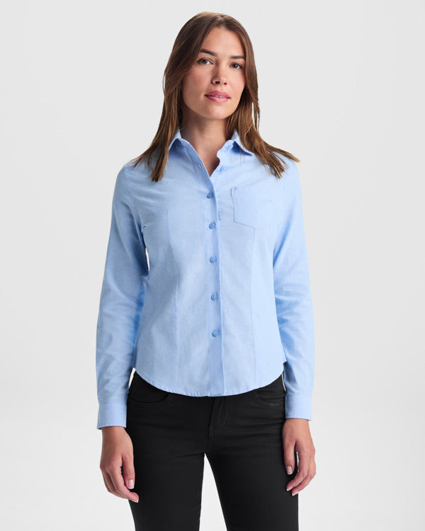 ROLY WRK OXFORD WOMAN Women's shirt in white - promotional clothing printed with your company logo