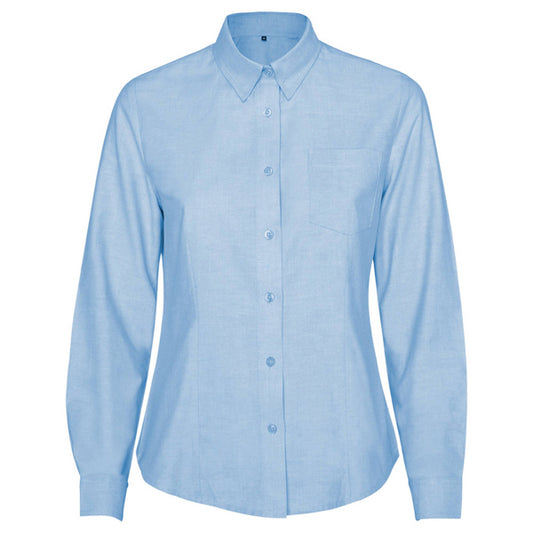 ROLY WRK OXFORD WOMAN Women's shirt in sky blue - promotional clothing printed with your company logo