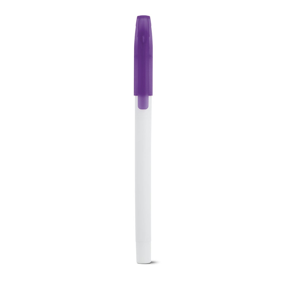 JADE promotional pen in purple (detail view) with custom logo branding