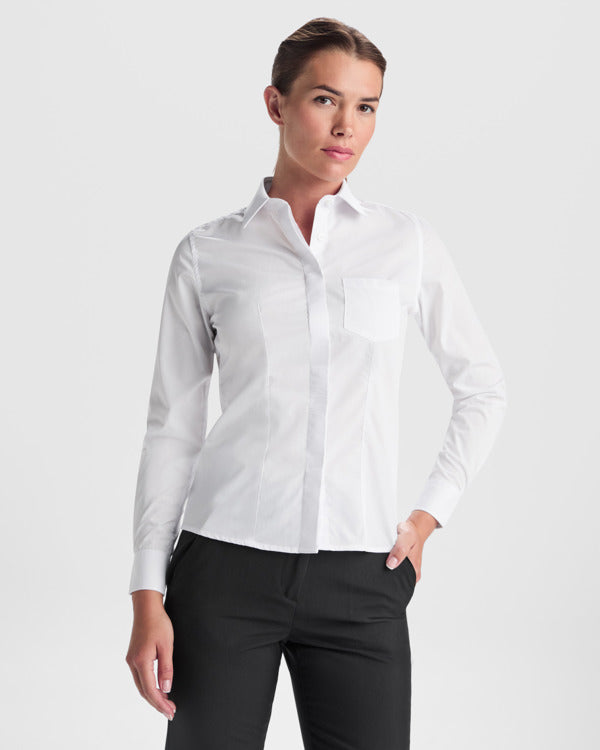 ROLY WRK SOFIA L/S Women's shirt in white - promotional clothing printed with your company logo