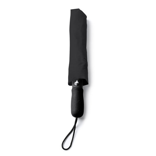 Stamina MIYAGI 190T pongee fabric umbrella in black - promotional merchandise printed with your company logo