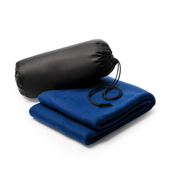Stamina BRANDON Recycled polyester (RPET) blanket in black - promotional merchandise printed with your company logo