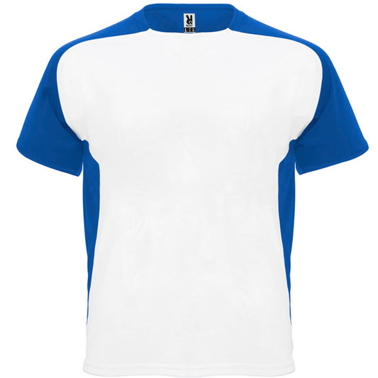 ROLY BUGATTI Men's T-shirt in white/royal blue - promotional clothing printed with your company logo