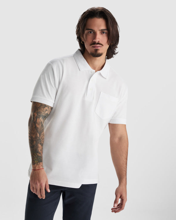 ROLY CENTAURO PREMIUM Men's polo shirt in white - promotional clothing printed with your company logo