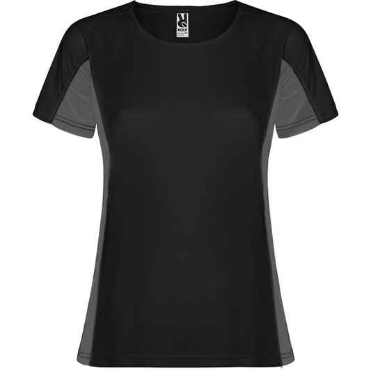 ROLY SHANGHAI WOMAN Women's T-shirt in black/dark lead - promotional clothing printed with your company logo