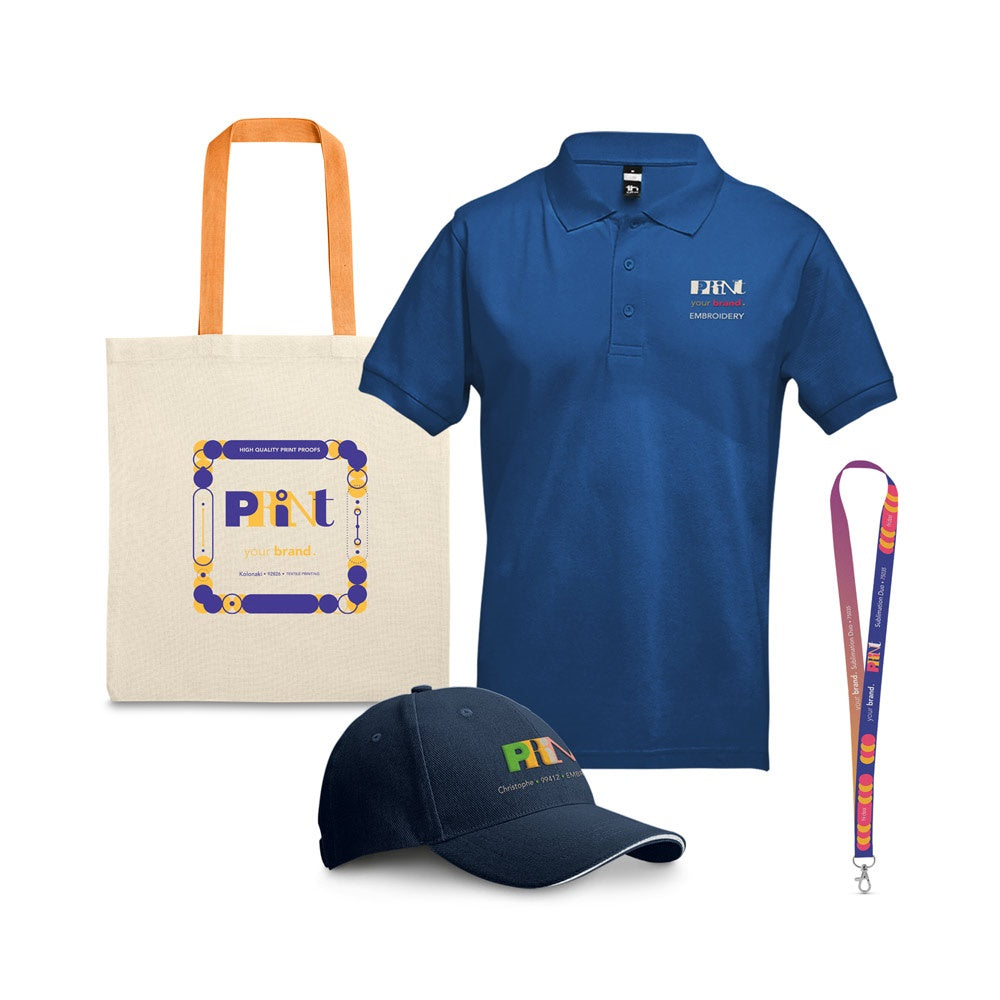 PRINT SHOWCASE promotional event giveaway in assorted (detail view) with custom logo branding