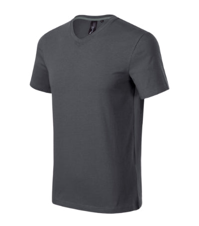 MALFINI Premium ACTION V-NECK Men's T-shirt in light anthracite - promotional clothing printed with your company logo