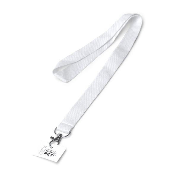 Stamina ECOHOST RPET lanyard in white - promotional merchandise printed with your company logo