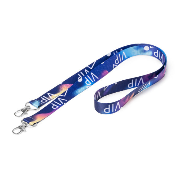 Stamina SINATRA Double polyester lanyard in white - promotional merchandise printed with your company logo