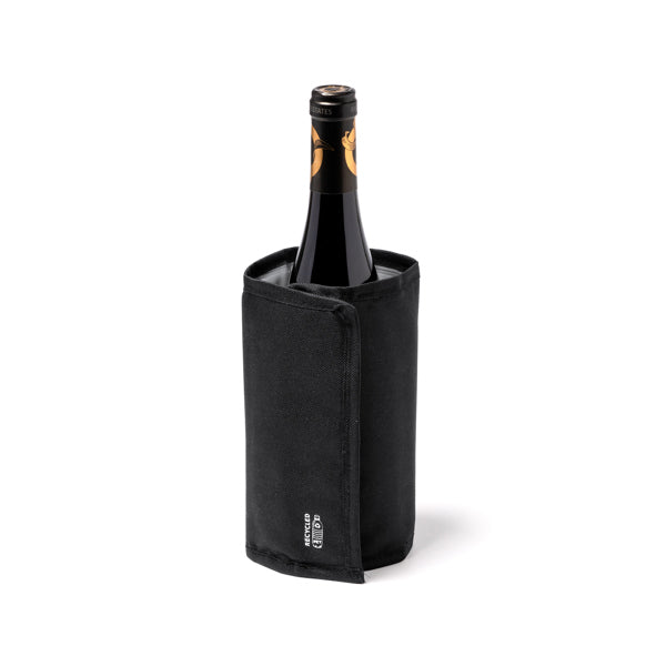 Stamina MOKE RPET bottle cooler sleeve in black - promotional merchandise printed with your company logo