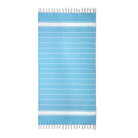 Stamina DENIA Cotton and polyester sarong in turquoise - promotional merchandise printed with your company logo