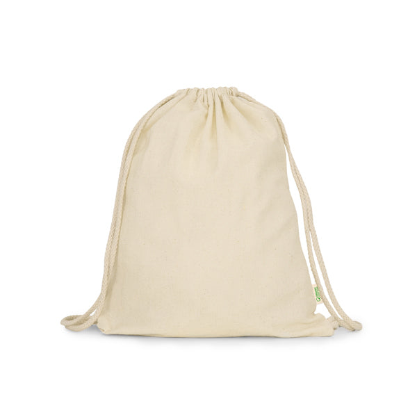 Stamina MUNA Organic cotton drawstring bag in beige - promotional merchandise printed with your company logo