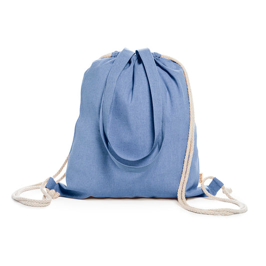 Stamina VARESE Polyester and recycled cotton drawstring bag in royal blue - promotional merchandise printed with your