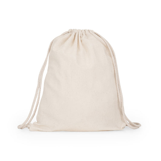 Stamina MIRLO All-purpose cotton drawstring bag in beige - promotional merchandise printed with your company logo