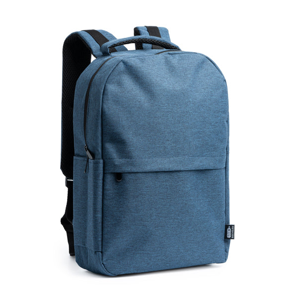 Stamina GREGOR Recycled RPET polyester backpack in black - promotional merchandise printed with your company logo