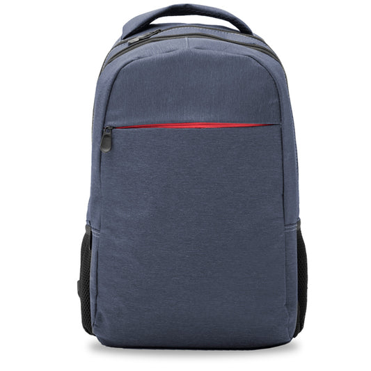 Stamina CHUCAO Polyester laptop backpack in heather denim - promotional merchandise printed with your company logo