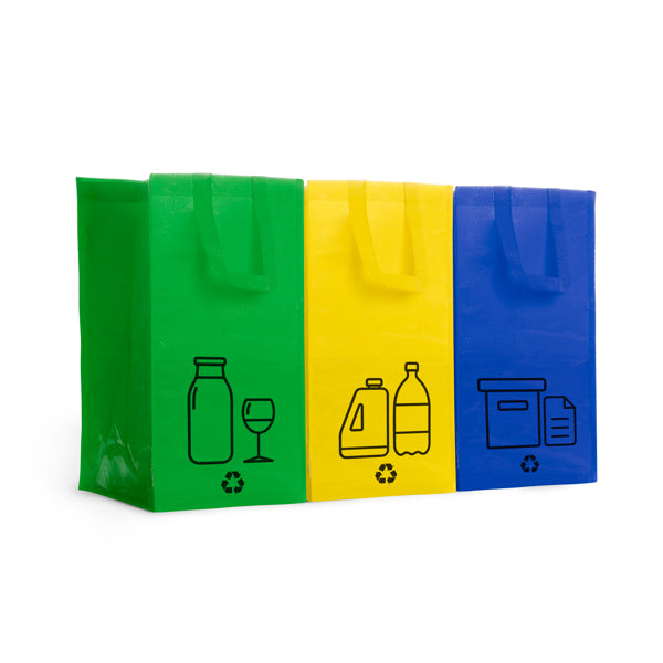Stamina VOLGA Laminated PP-woven tote bag in green/blue/yellow - promotional merchandise printed with your company logo