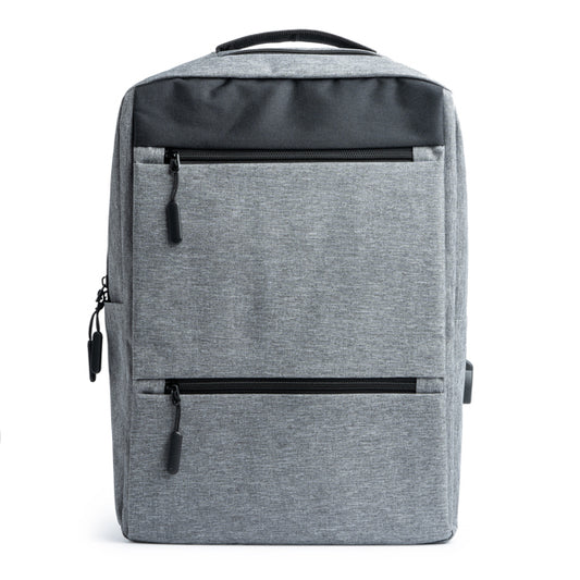 Stamina NARVIK 300D polyester backpack in heather grey - promotional merchandise printed with your company logo