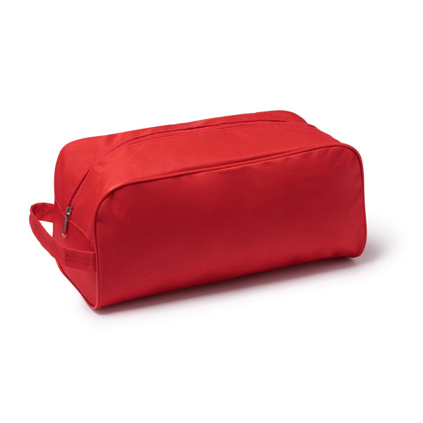 Stamina OBLAK 600D polyester shoe bag in black - promotional merchandise printed with your company logo
