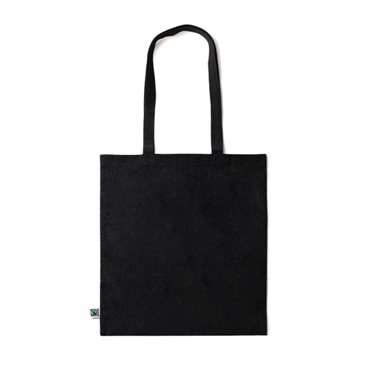 Stamina KIMEX Fairtrade cotton shopping bag in black - promotional merchandise printed with your company logo