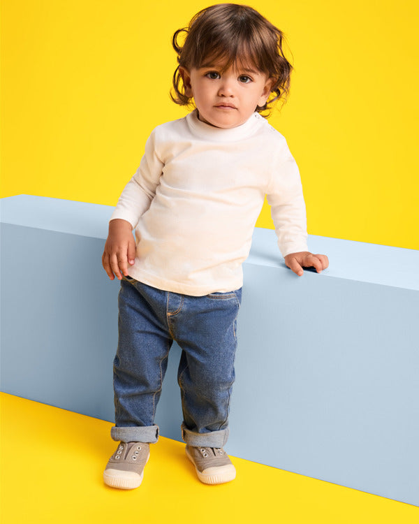 ROLY BABY L/S Baby long-sleeve T-shirt in white - promotional clothing printed with your company logo