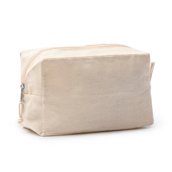Stamina NARO Fairtrade cotton toiletry bag in beige - promotional merchandise printed with your company logo