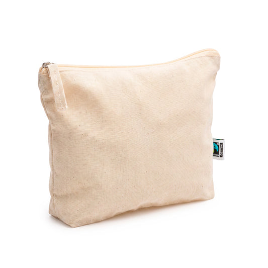 Stamina ZIGARI Fairtrade cotton toiletry bag in beige - promotional merchandise printed with your company logo