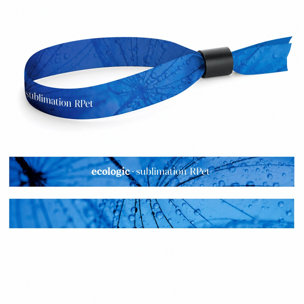 Printed sample of Wristband Lanyard SUBLIMATION Slim II (15 mm) in recycled polyester (100% rPET) promotional lanyard in 301