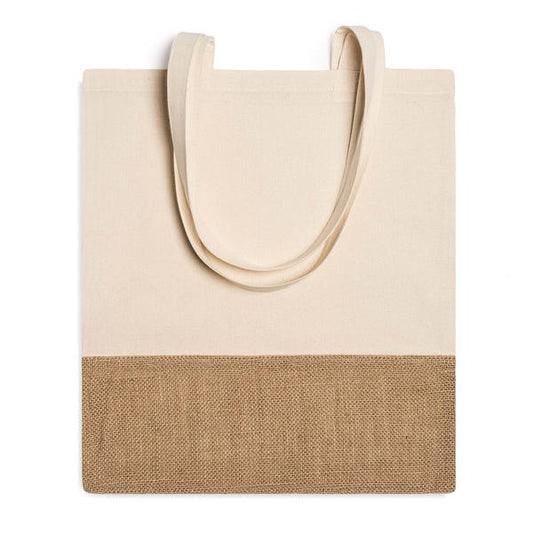 Stamina WAVE Cotton and jute shopping bag in beige - promotional merchandise printed with your company logo