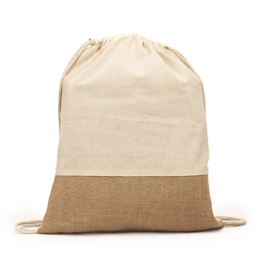 Stamina WILKES Cotton drawstring bag in beige - promotional merchandise printed with your company logo