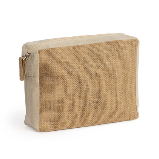Stamina VERA Cotton and jute toiletry bag in beige - promotional merchandise printed with your company logo