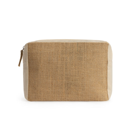 VERA - Practical toilet bag in cotton and laminated jute