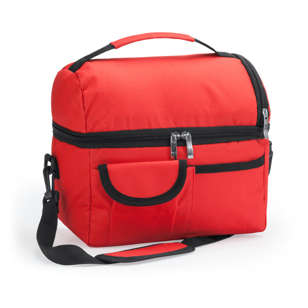 Stamina GRULLA 600D polyester cooler bag in black - promotional merchandise printed with your company logo