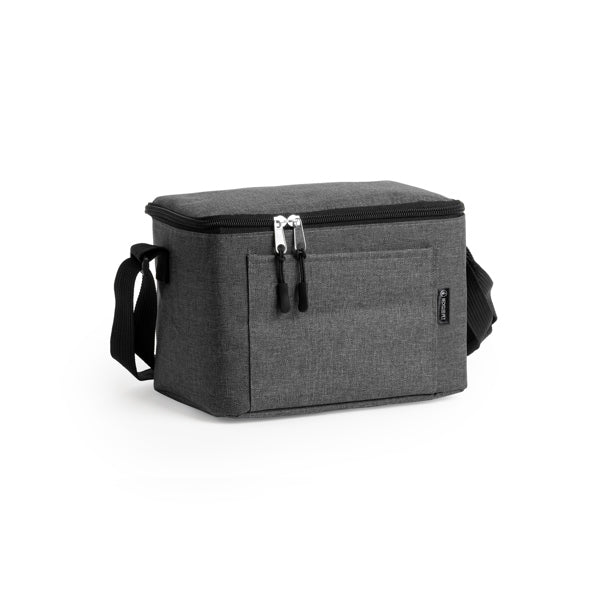 Stamina BISMAR Recycled RPET polyester cooler bag in black - promotional merchandise printed with your company logo