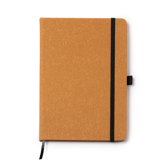 Stamina KORUM Recycled leather notebook A5 in brown - promotional merchandise printed with your company logo