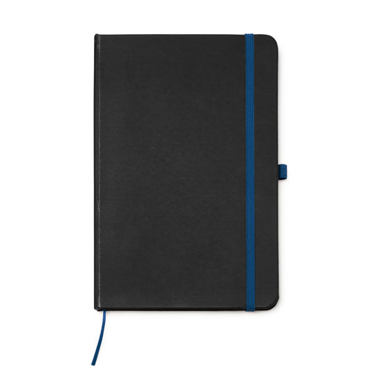 Stamina PIANA Black PU notebook A5 in royal blue - promotional merchandise printed with your company logo