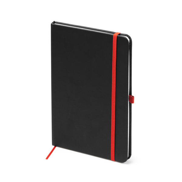 Stamina PIANA Black PU notebook A5 in yellow - promotional merchandise printed with your company logo