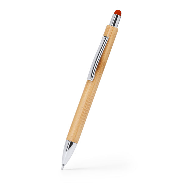 Stamina PAMPA Bamboo and metal pen in white - promotional merchandise printed with your company logo