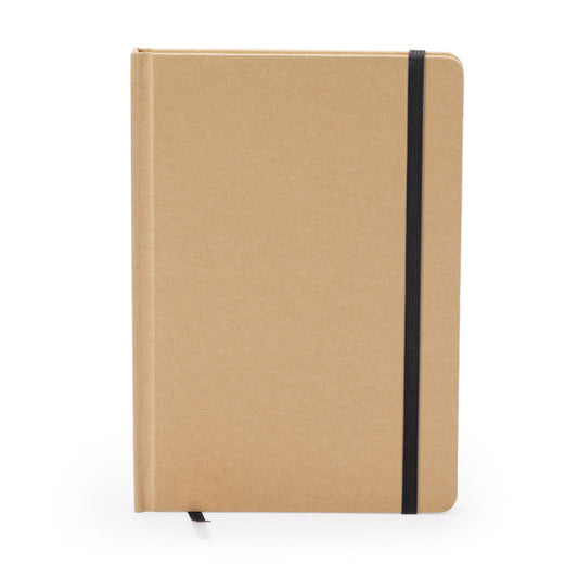 Stamina ESTELA Recycled cardboard notebook A5 in black - promotional merchandise printed with your company logo