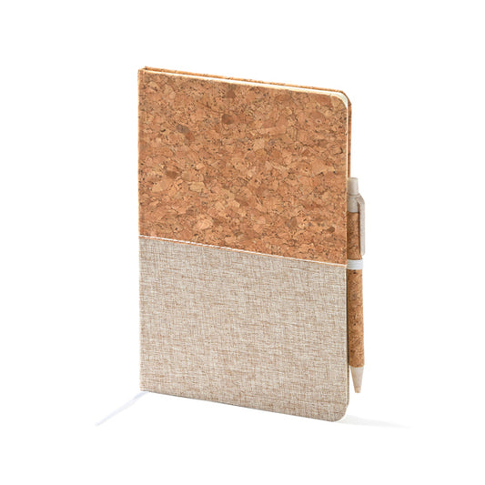 Stamina ROBIN Cork notebook A5 in beige - promotional merchandise printed with your company logo