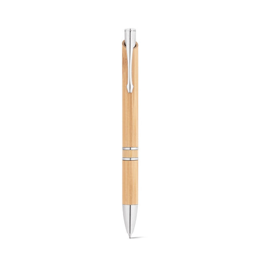 BETA BAMBOO promotional pen in natural (detail view) with custom logo branding
