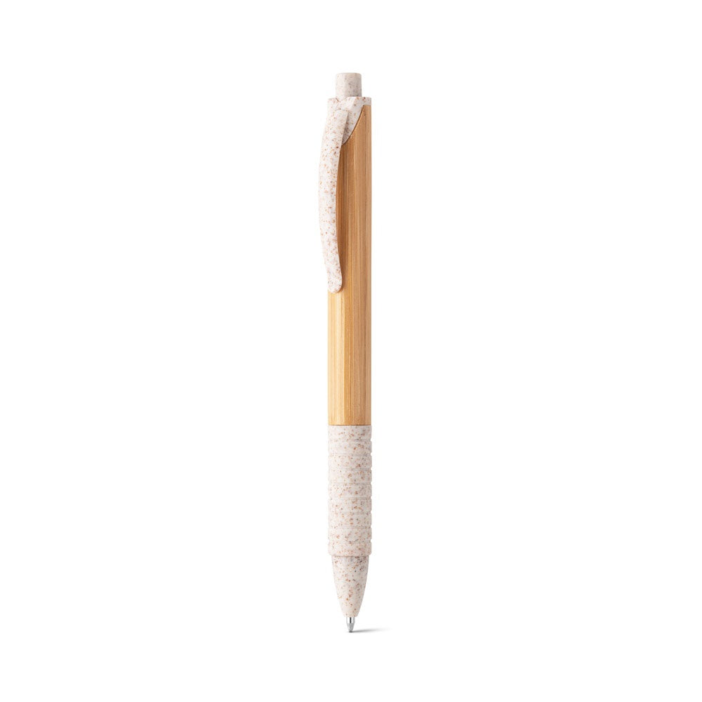 KUMA promotional pen in light natural (detail view) with custom logo branding