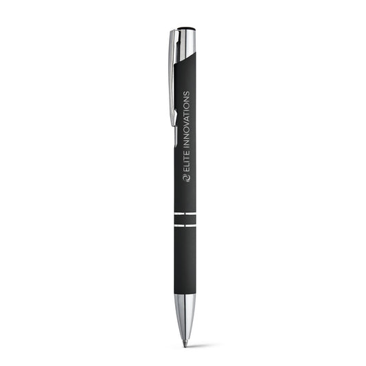 BETA SOFT promotional pen in black with custom logo branding
