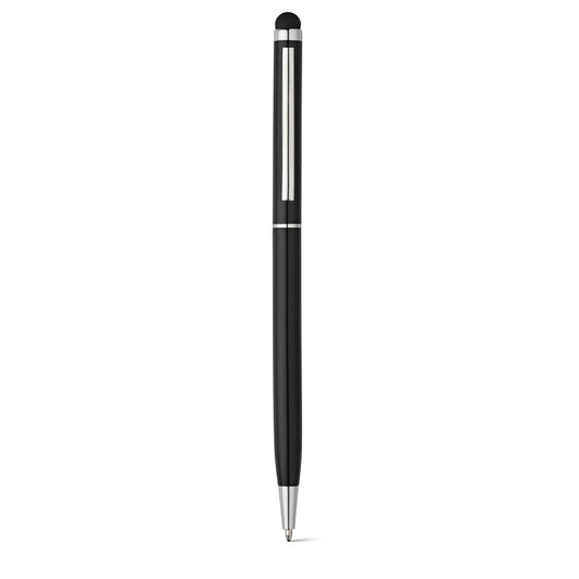 ZOE BK promotional pen in black (detail view) with custom logo branding