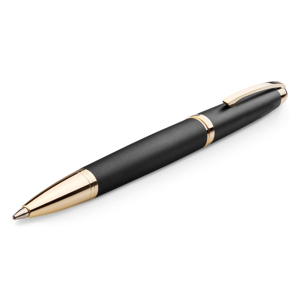 EZEKIEL promotional pen in black (detail view) with custom logo branding