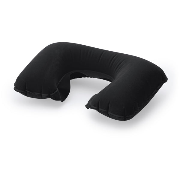 Stamina ANSAR Inflatable travel pillow in black - promotional merchandise printed with your company logo