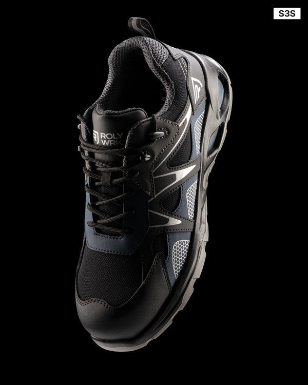 ROLY WRK KERCUS Unisex work shoes in black/navy blue - promotional clothing printed with your company logo